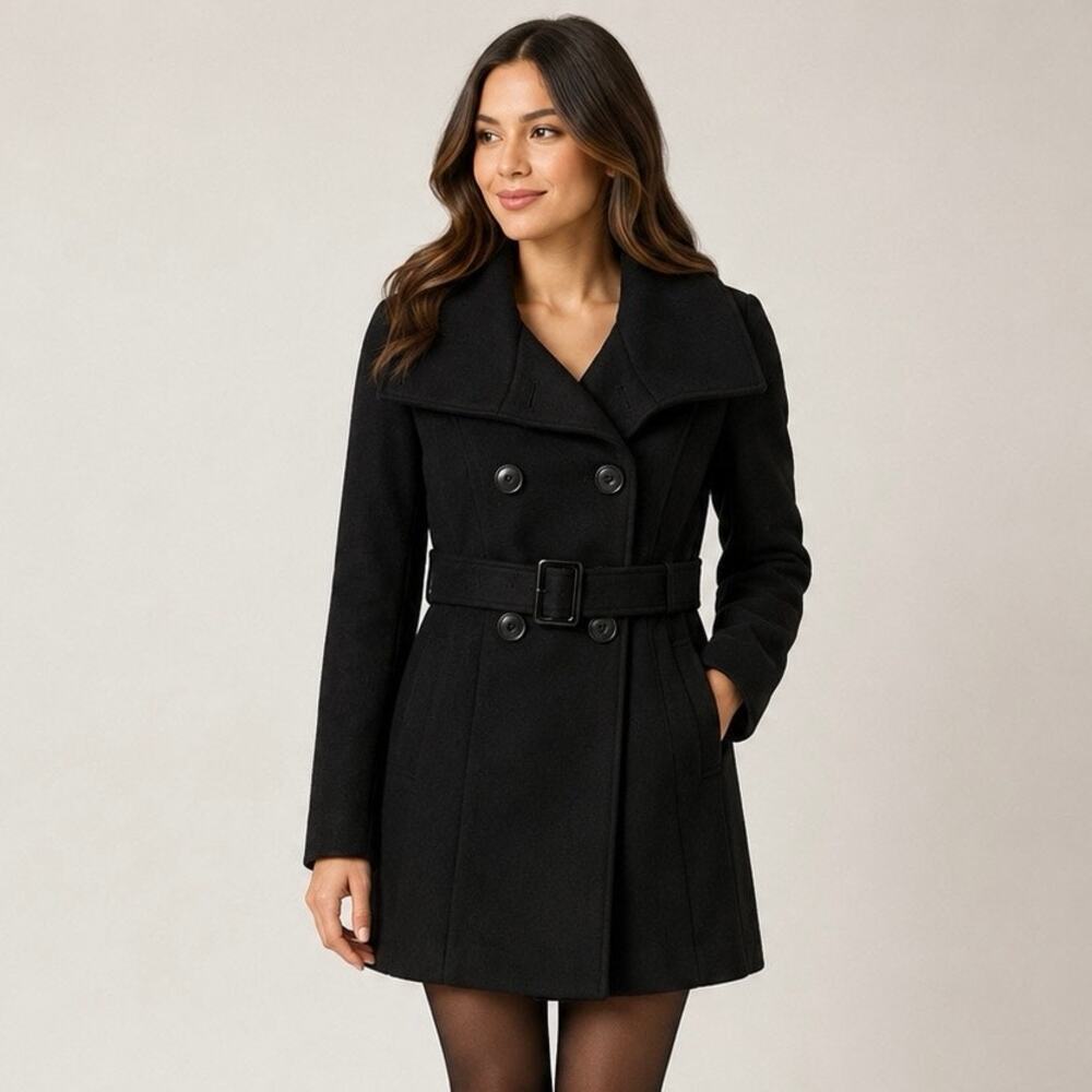 American Rag Wool Coat Women’s XS Black Vintage Y2K Peacoat Warm Business Jacket